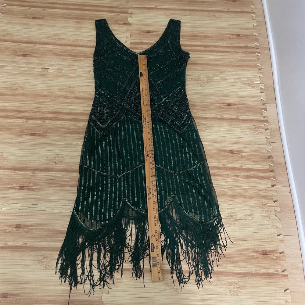 Forest Green Flapper dress 1920's Medium